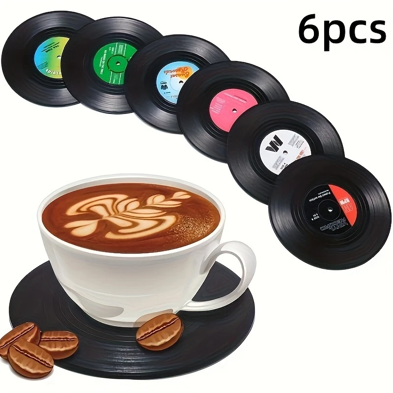 Music Vinyl Record Wood Ironing Non-slip Coaster