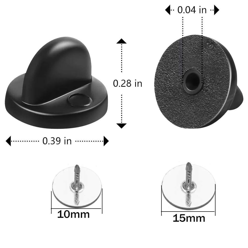 50pcs PVC Rubber Pin Backs Butterfly Clutch Tie Tack Lapel Holder Clasp Pin Cap Keepers Uniform Badges Replacements