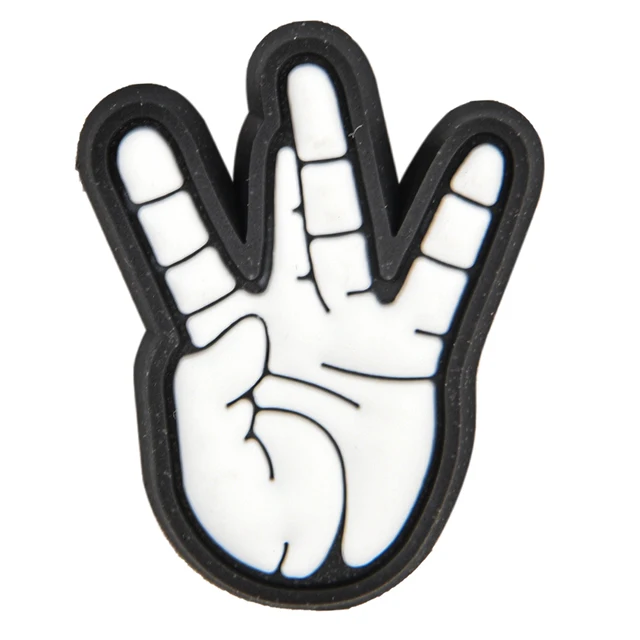 Hot Sale Movie Characters Croc Shoe Charms Women Men Clog Shoes Decorations Gesture Finger-guessing Game Bracelet Accessories p7307