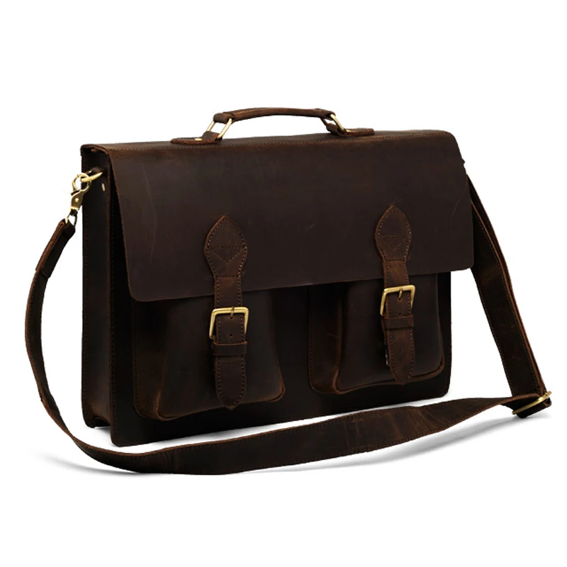 Crazy Horse Cowhide Leather Briefcase