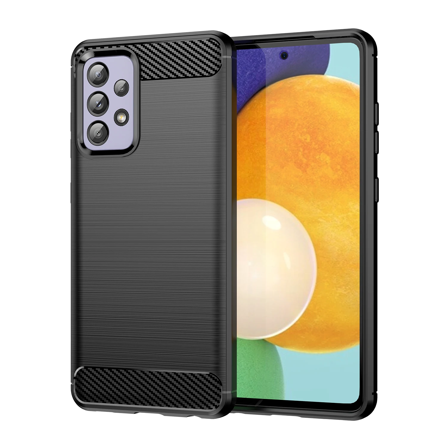 Brushed Carbon Fiber Shockproof Phone Case Cover