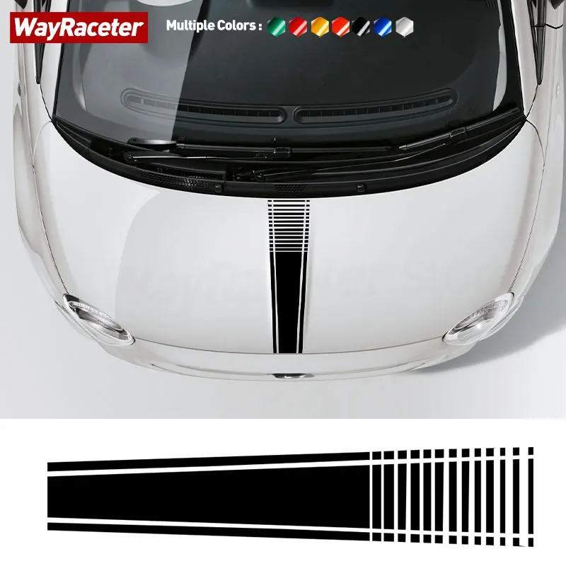 1 Pc Cappuccio Riflettente Cofano Strisce Adesivo Copertura Motore Decalcomania In Vinile Per Fiat 500 Abarth 595 695 500E 500C 500X Accessori