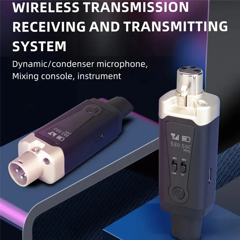 UHF-Microphone-Wireless-System-Type-C-Rechargeable-16-Channels-Wireless ...