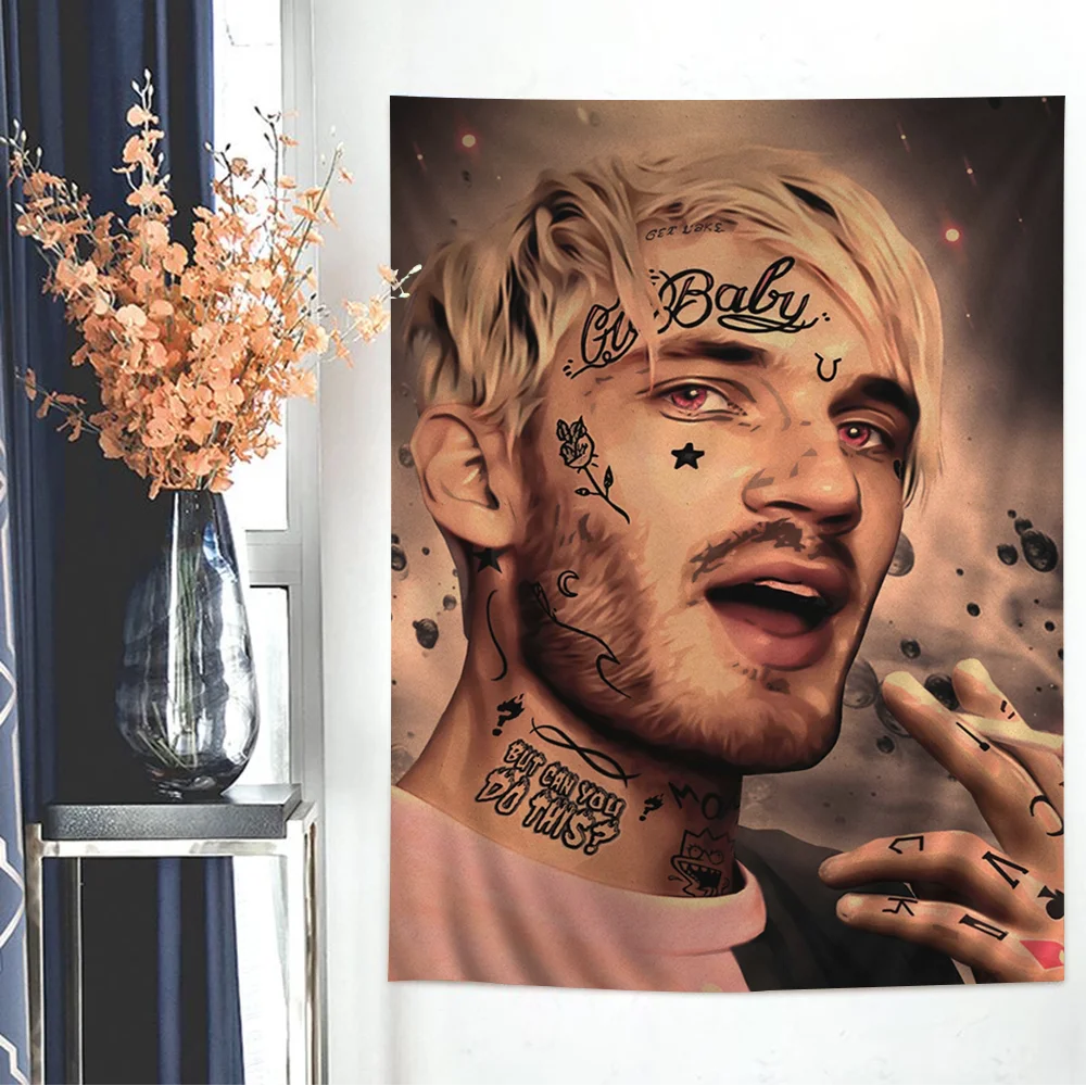 Rapper-Lil-Peep-DIY-Wall-Tapestry-Hanging-Tarot-Hippie-Wall-Rugs-Dorm ...