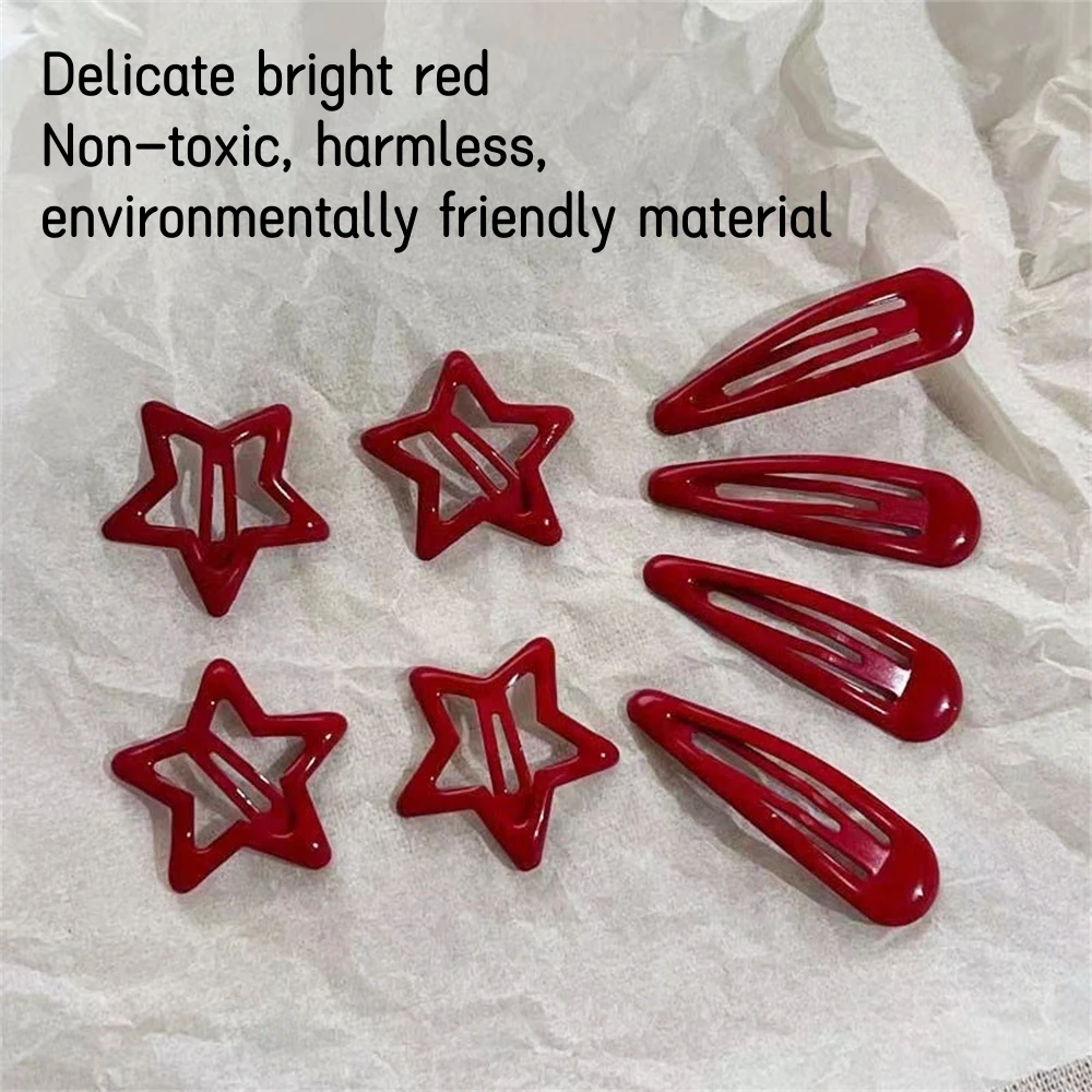 

Заколка для волос с красной звездой для девочек, 10 шт./партия, заколка-пряжка в форме капли воды для женщин и девочек, серебристая звезда, Детские аксессуары для волос 2023