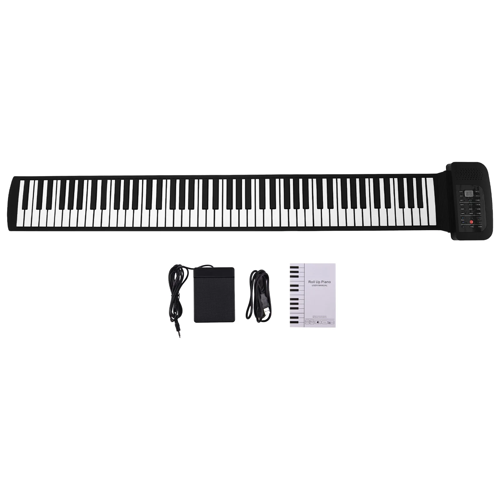 88 Key Portable Piano Roll Up Piano with Speaker Sustain Pedal Silicone Foldable Thickened 9mm Keys