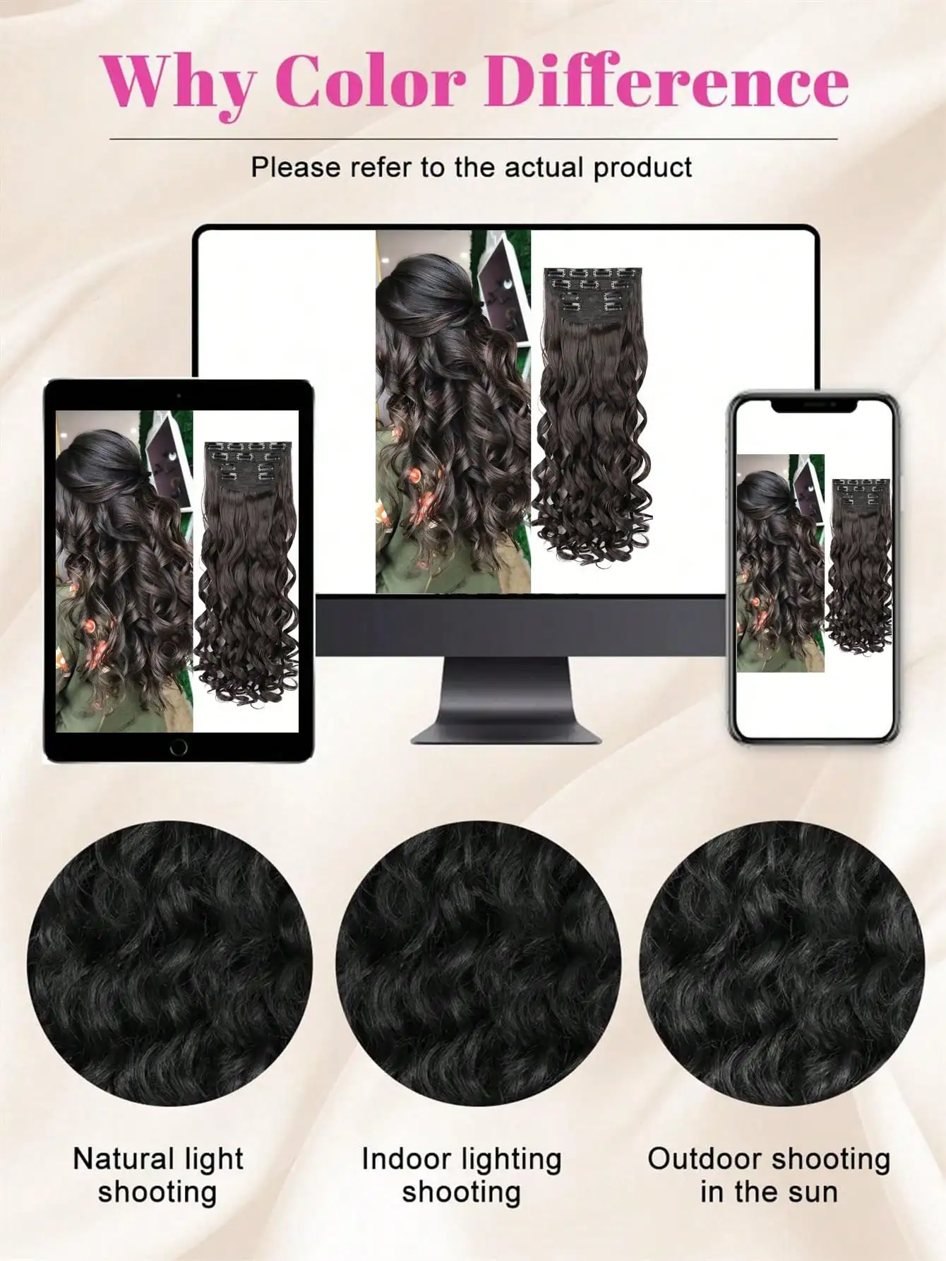 Synthetic Long Curly Hair Extensions Clip In For Women