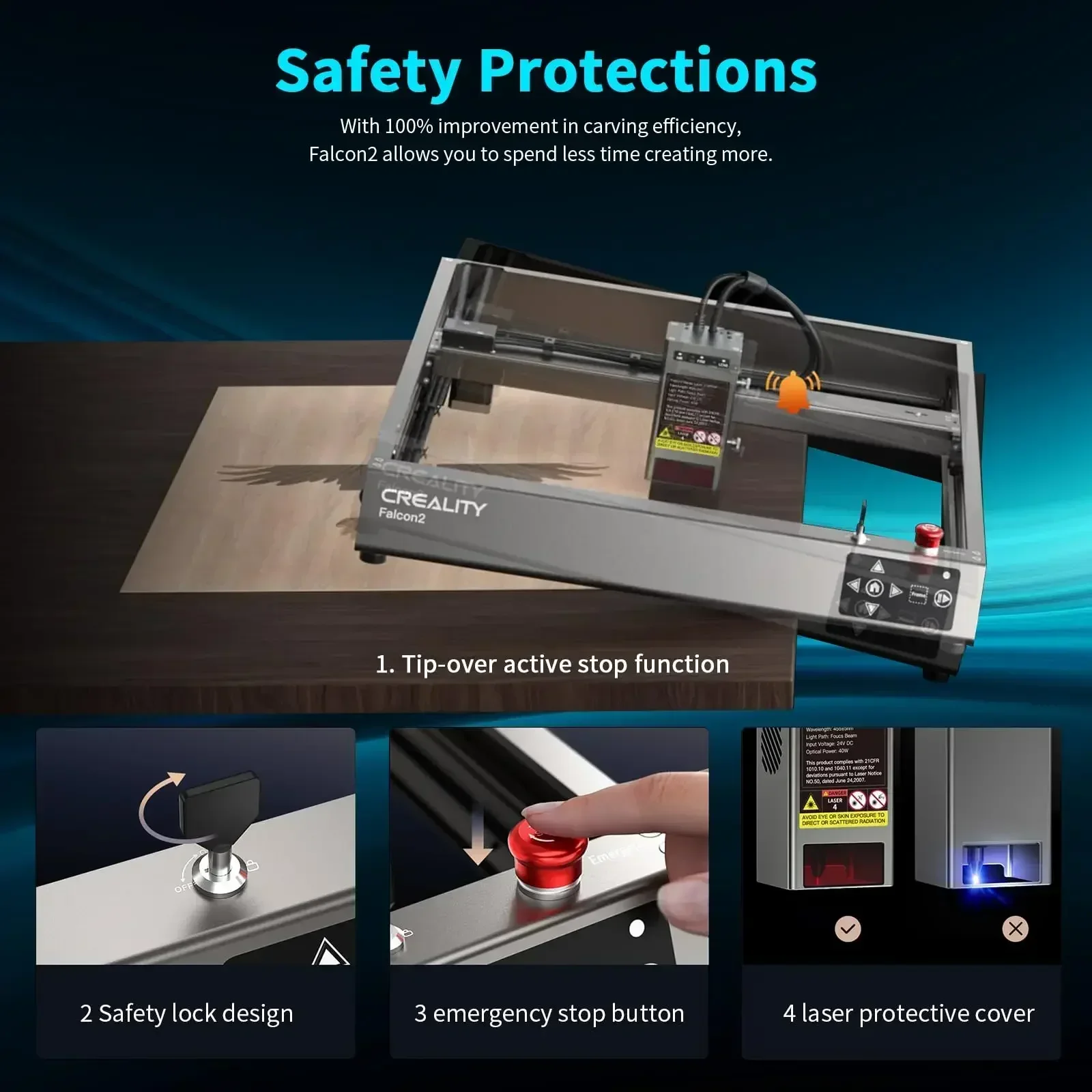Creality falcon 2レーザー彫刻機22W、CNC彫刻機、DIY、25000/min速度