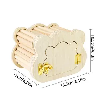 Tiny Hamster Wooden House Cute Cloud Shapes Tiny Hamster Hideout Small Animals Habitat Hut Small Pets Woodland House Habitats 6