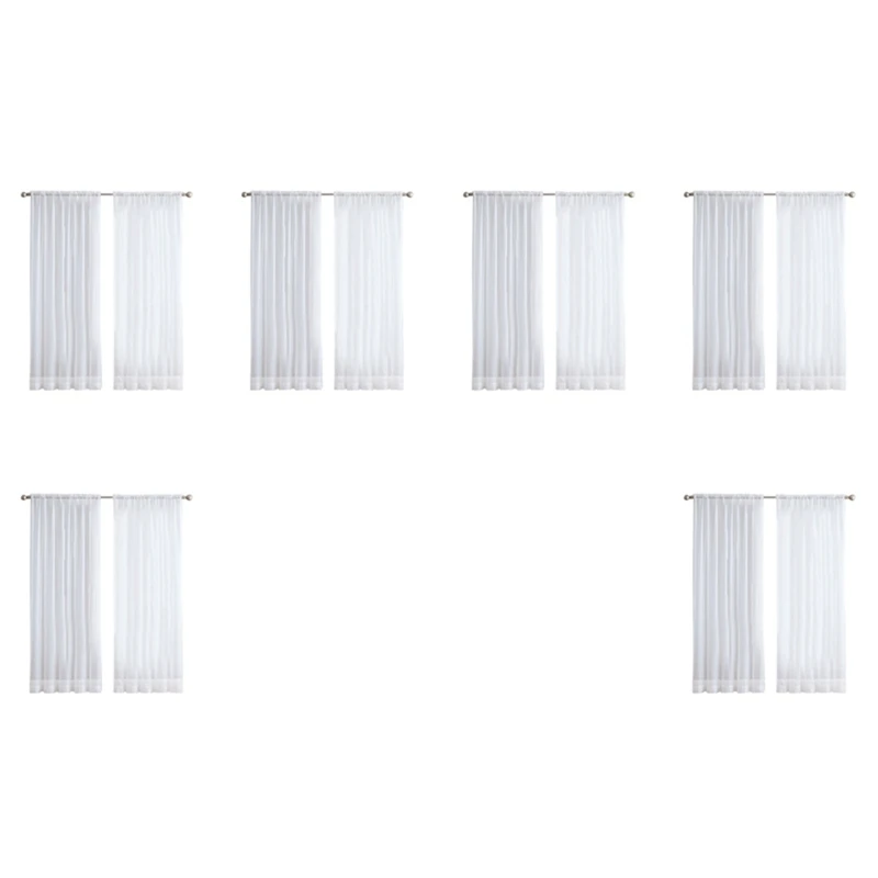 

12Pcs Super Soft Great Hand Feeling Tulle Curtains For Living Room Decoration Modern Veil Chiffon Solid Sheer Voile