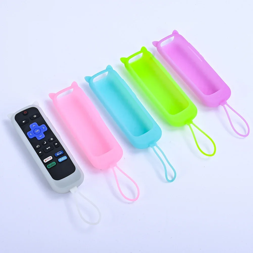 Silicone Remote Cover Luminous with Rope for TCL Hisense Roku TV