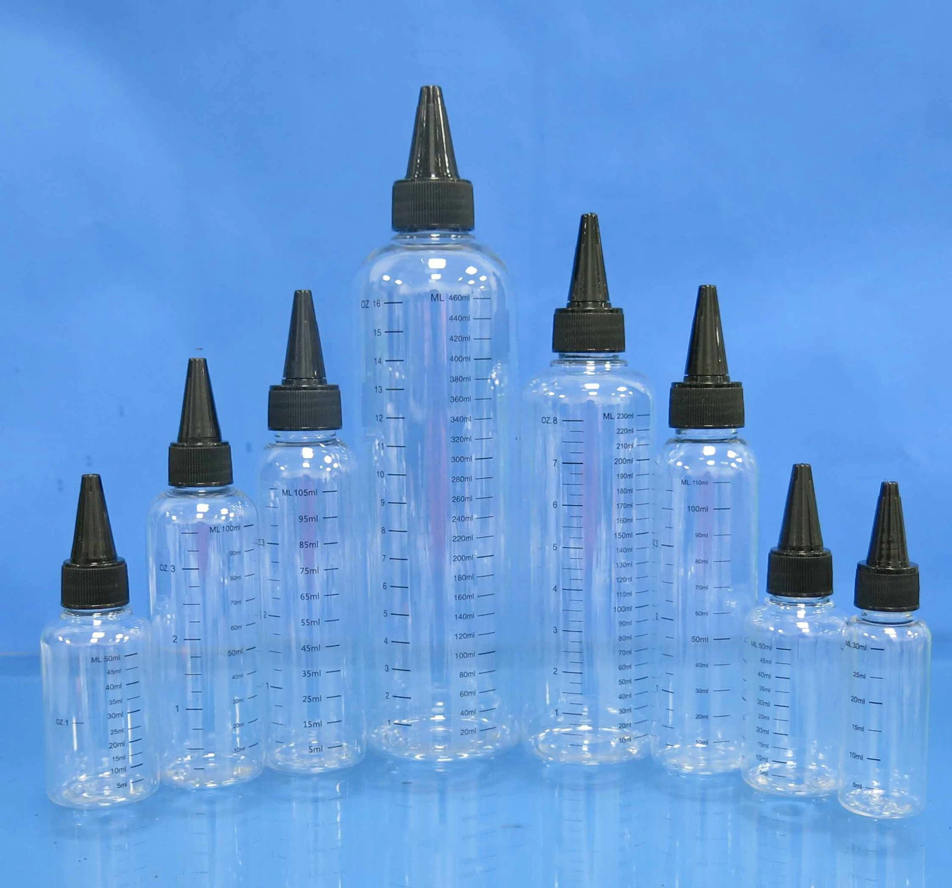 5PCS 30ml-500ml Empty Plastic Transparent Pointed Mouth Graduated Bottles Water Bottle Vape Liquid Dropper Bottle DIY ink tank