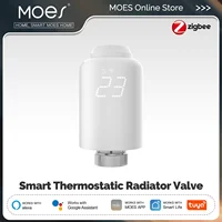 MOES TRV Tuya ZigBee Thermostatic Radiator Valve SmartLife Wireless Remote Heating Temperature Controller Alexa Voice Control