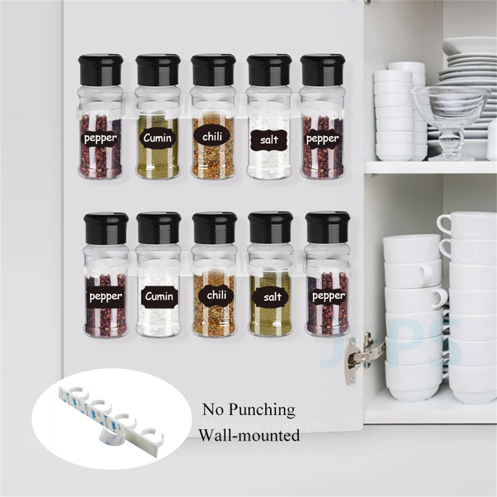 Description Picture 5 of item5/10/15/20PC Jars for spices Salt and Pepper Shaker Seasoning Jar spice organizer Plastic Barbecue Condiment Kitchen Gadget Tool