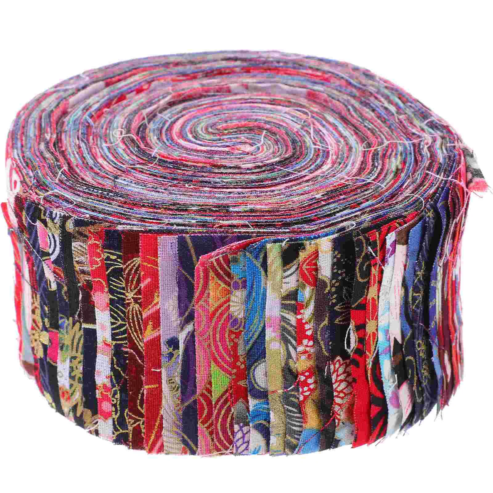 

1 Roll of Quilting Sewing Fabric Strips Quilting Cloth Strips DIY Cotton Fabrics Colored Printing Patchwork