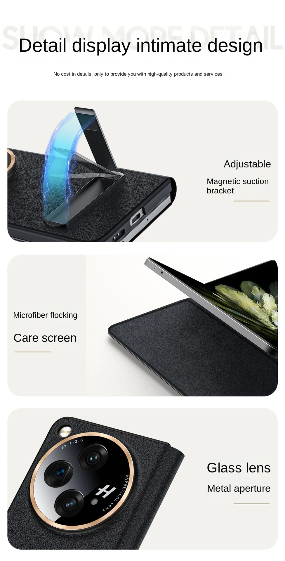 Oneplus Case Flip Leather Stand Kickstand Camera Lens Full Protection Shockproof Cover For One plus Open 5G Capa Holder_voghion.com