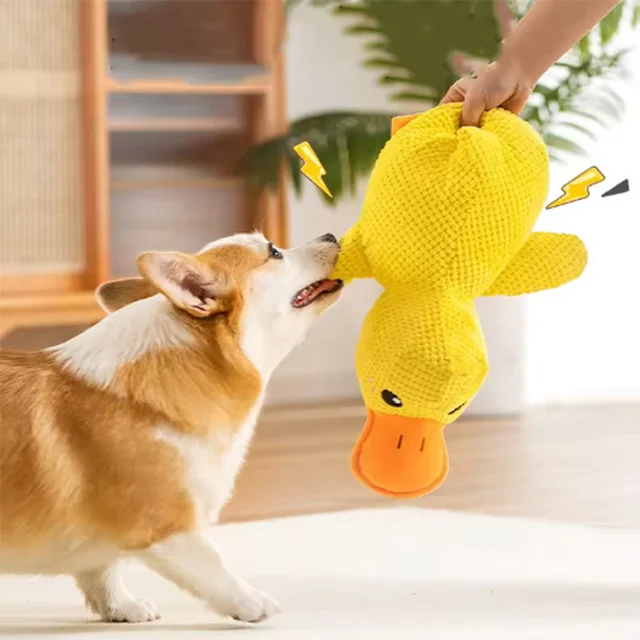 Se5927cc9641a4269a896e64b6dc0fa932.png Cute dog Toy Stomping Duck Bite Resistant Grinding Teeth Cleaning Large Dog Interactive Entertainment Puppy Boredom Plush Toy