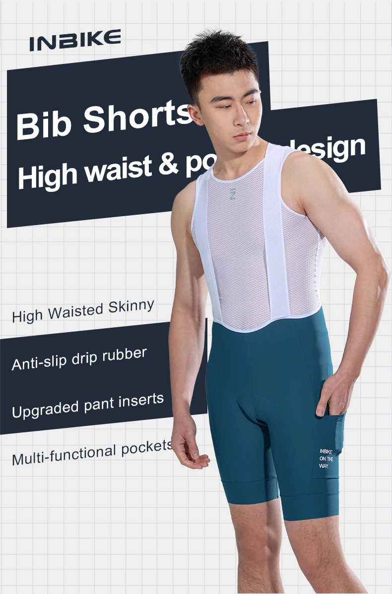 Description Picture 2 of itemINBIKE Men's Cycling Bib Shorts 3D Padded MTB Bike Shorts Pants Man Road Cycling Pants Bicycle Shorts Tights UV Protection