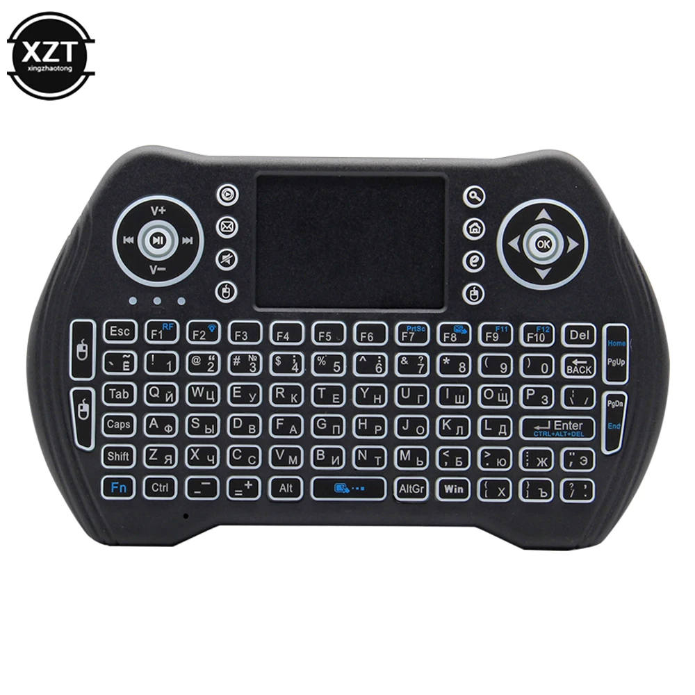 

Mini i8 Wireless Flying Mouse Keyboard for MT10 Tricolor RGB Backlight 2.4G Keyboard Touchpad Russian/English