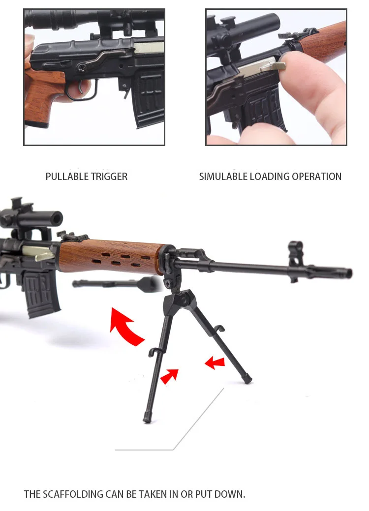1/3 Miniature SVD Dragunov Toy Gun Model 1:3 Scale Diecast Metal Die cast metal & plastic parts Build Kit 4