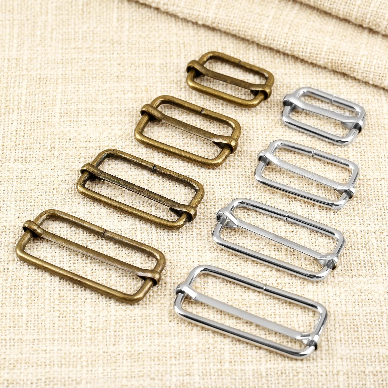 20pcs/lot Metal square ring buckles Strap Slider Adjuster for Bags Garment Leather Accessories DIY Needlework