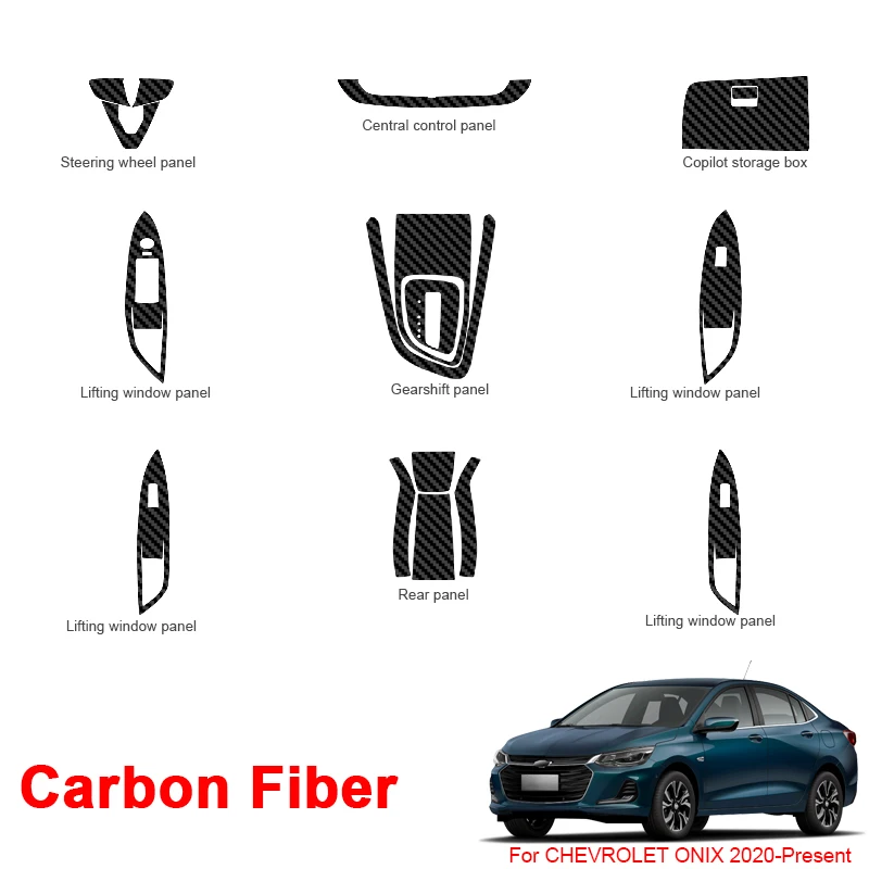 

For Chevrolet ONIX 2020-2025 Car Interior Sticker Lifting Window Panel Decal Gear Box Dashboard Film Internal Auto Accessory