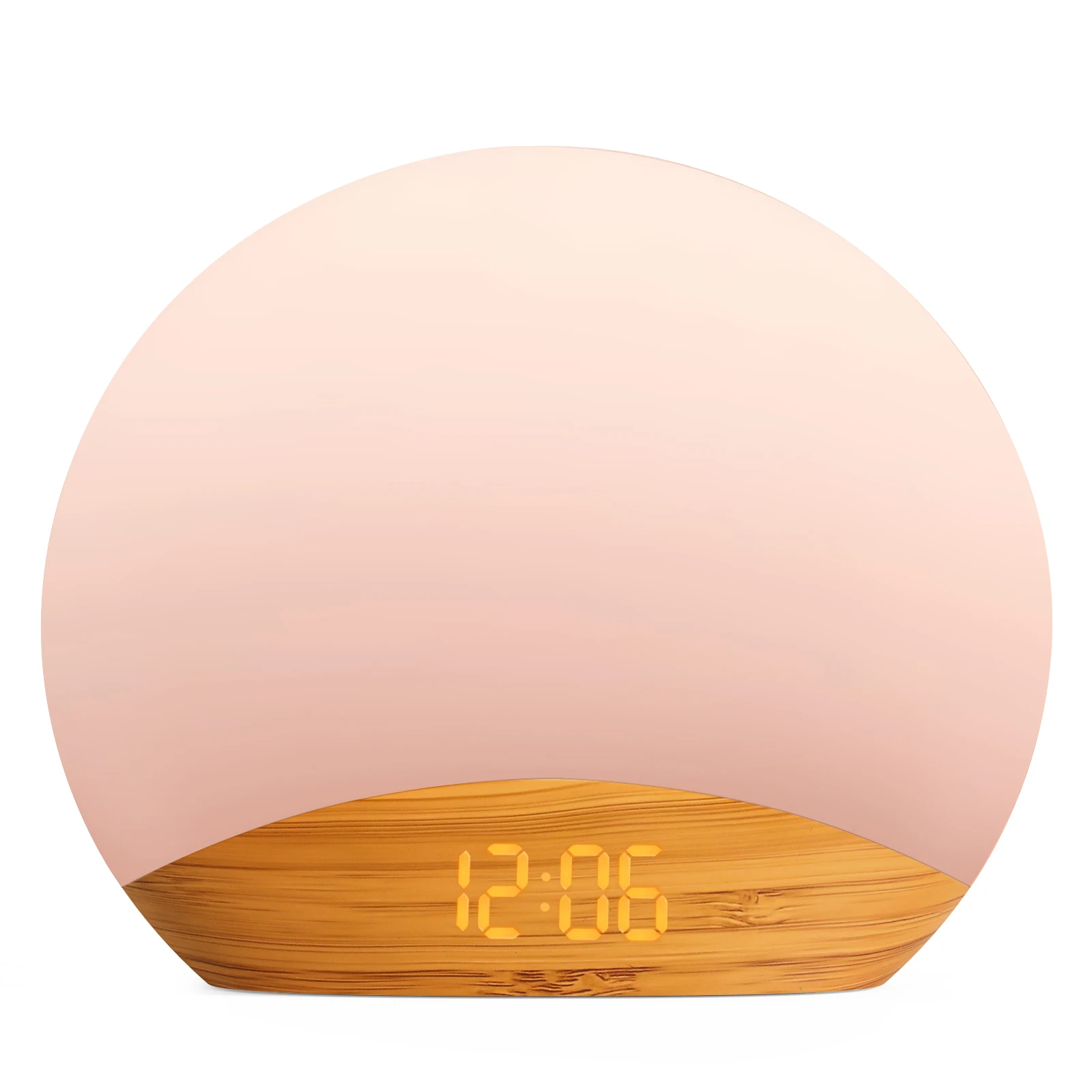 REACHER Wood-like Sunrise Alarm Clock and Sound Machine Nightlight Digital Dimmable Clock for Bedroom 26 Sleep Sounds digital clock lcd digital clock digital desk clock digital table clock retro desk clock