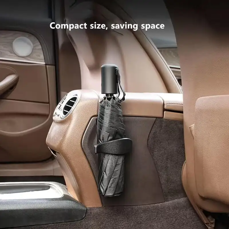 2 Pezzi Ganci Portaombrelli per Auto, Clip Organizzatore Ombrelli per Sedile Posteriore e Bagagliaio in ABS, Accessorio Universale per Auto - Image 3