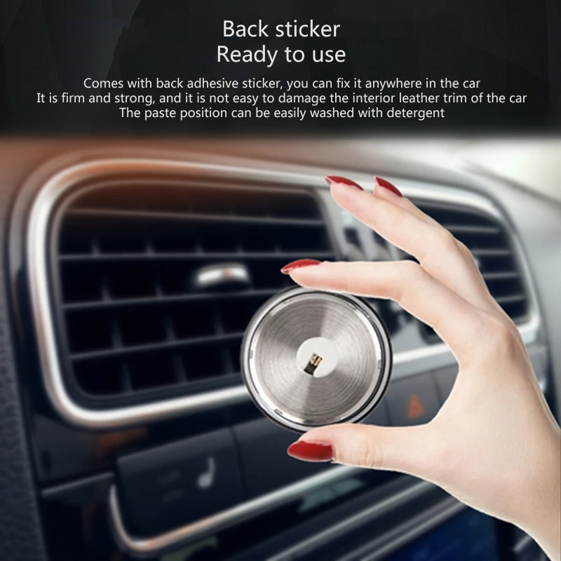 Mini Car Dashboard Thermometer Vehicle Thermometer Decoration Round Temperature Gauge Humidity Meter