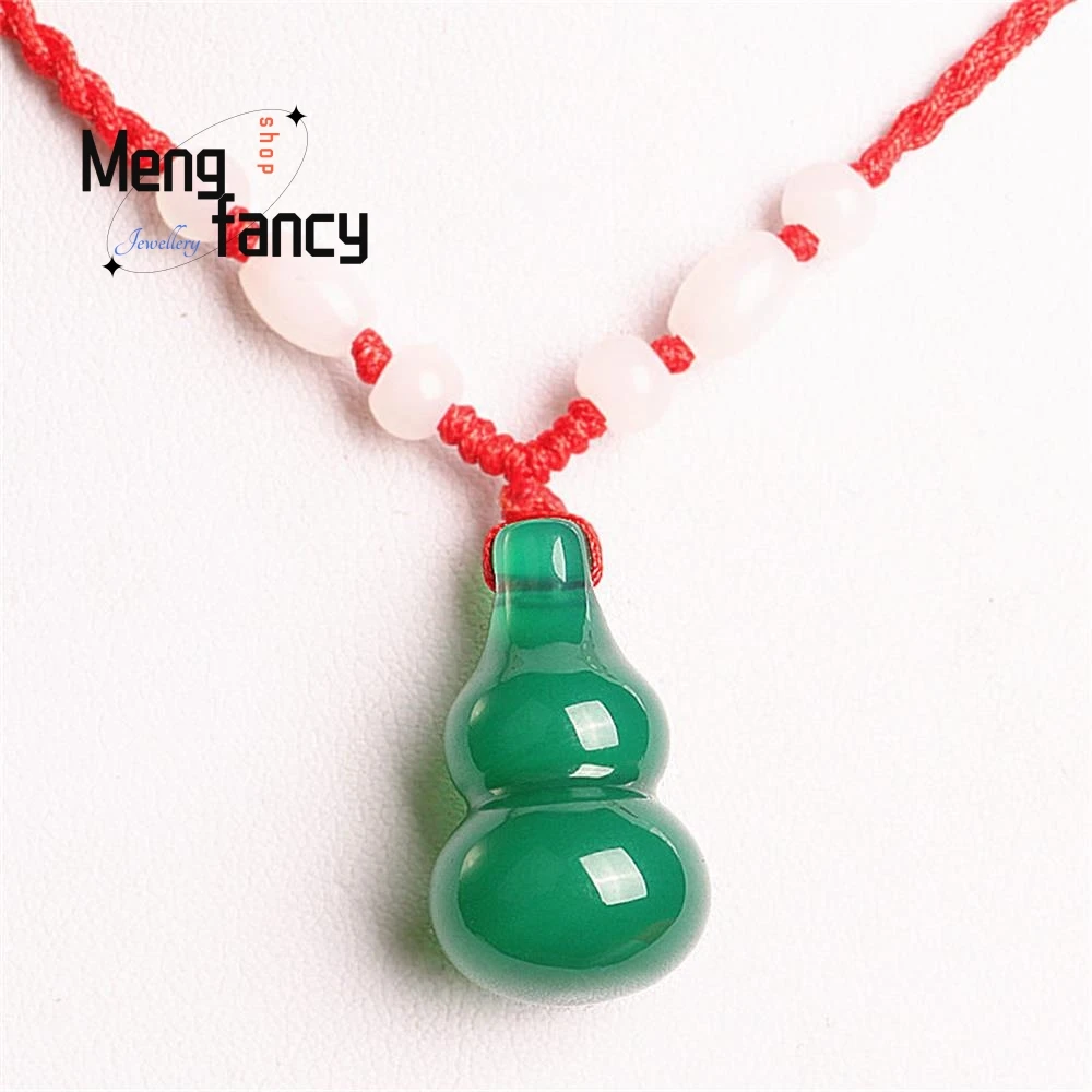 Natural Ice Chalcedony Gourd Pendant Charms Fashion Jade Fine Jewelry Men Women Luxury Holiday Gifts Amulets Mascots Souvenir