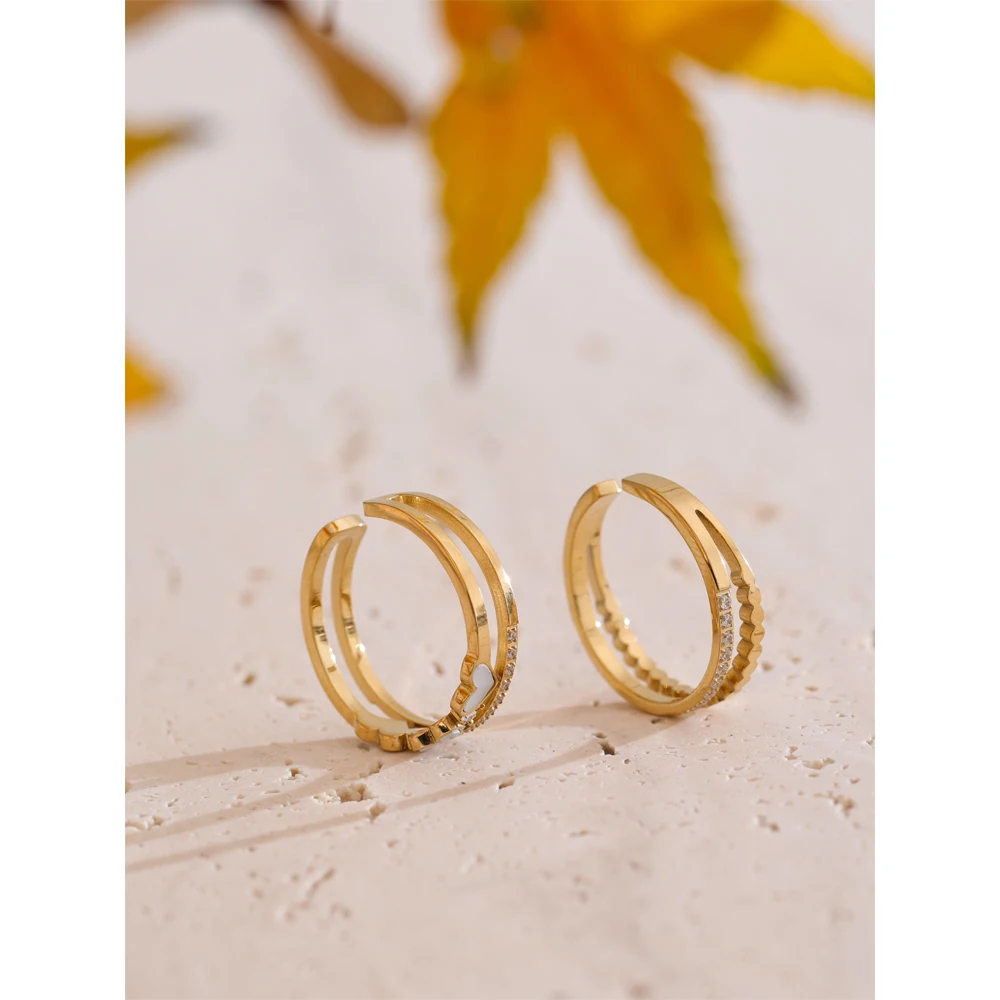 Yhpup Double Layer Ring 18K Gold PVD Plated