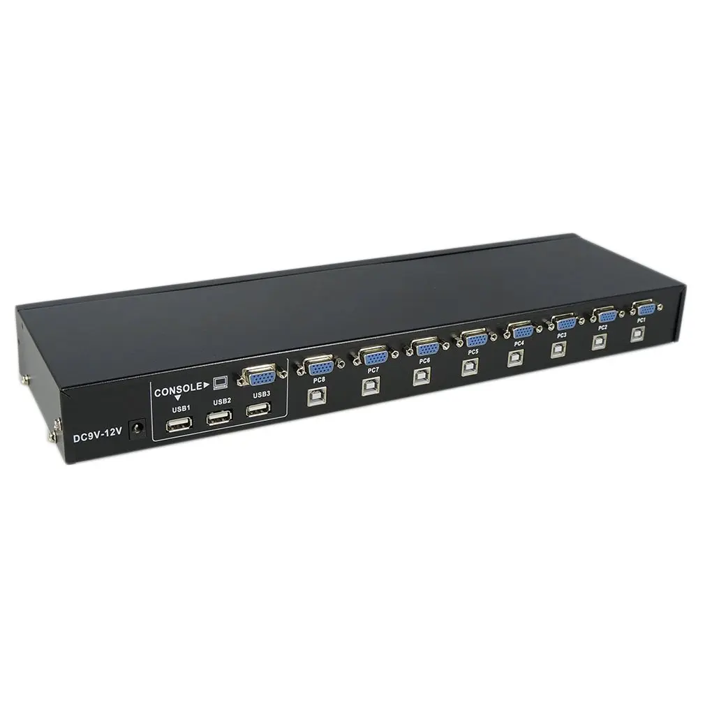 

Новый внешний квм-коммутатор маленького размера с 8 портами USB 2,0, ручной коммутатор с поддержкой разветвителя VGA 1920x1440, быстрая доставка