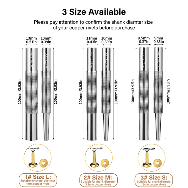 Set 50 Rivetti In Ottone Per Pelle - Con Bottone A Vite, Per Borse, Cinture E Accessori Fai Da Te - Foto 2