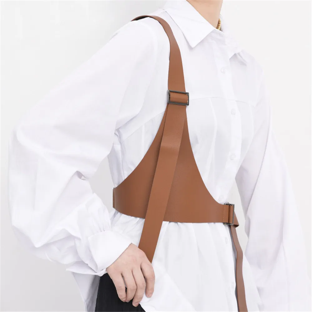 Fashion Belt Irregular Wide Black Brown Pu Leather Harness Corset Belt Women Accessories Punk Skirt Dress Coat Clothes Waistband