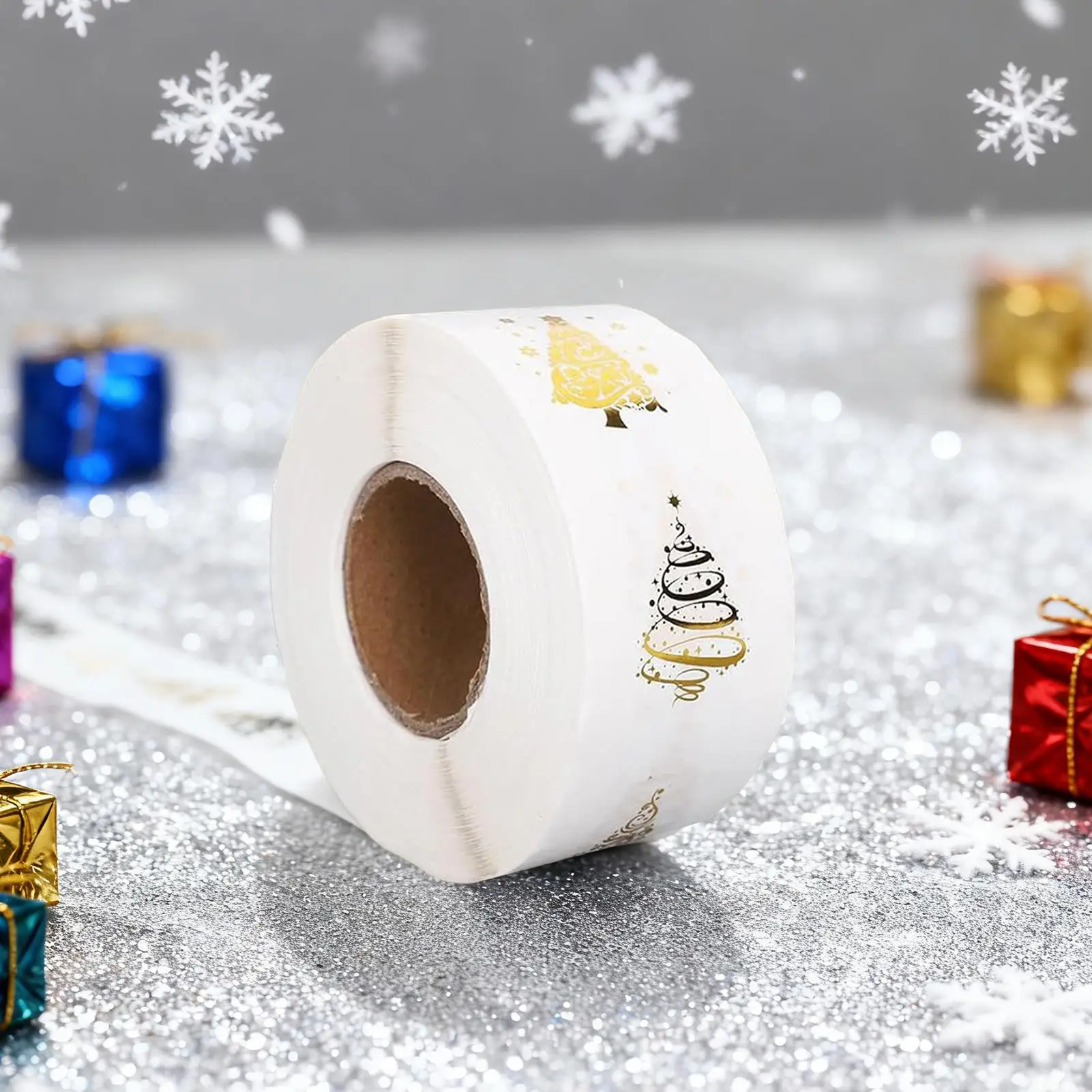 500pcs 1 inch Round Transparent Merry Christmas Stickers Self adhesive Holiday Stickers For Christmas Decor Wedding Party Cards