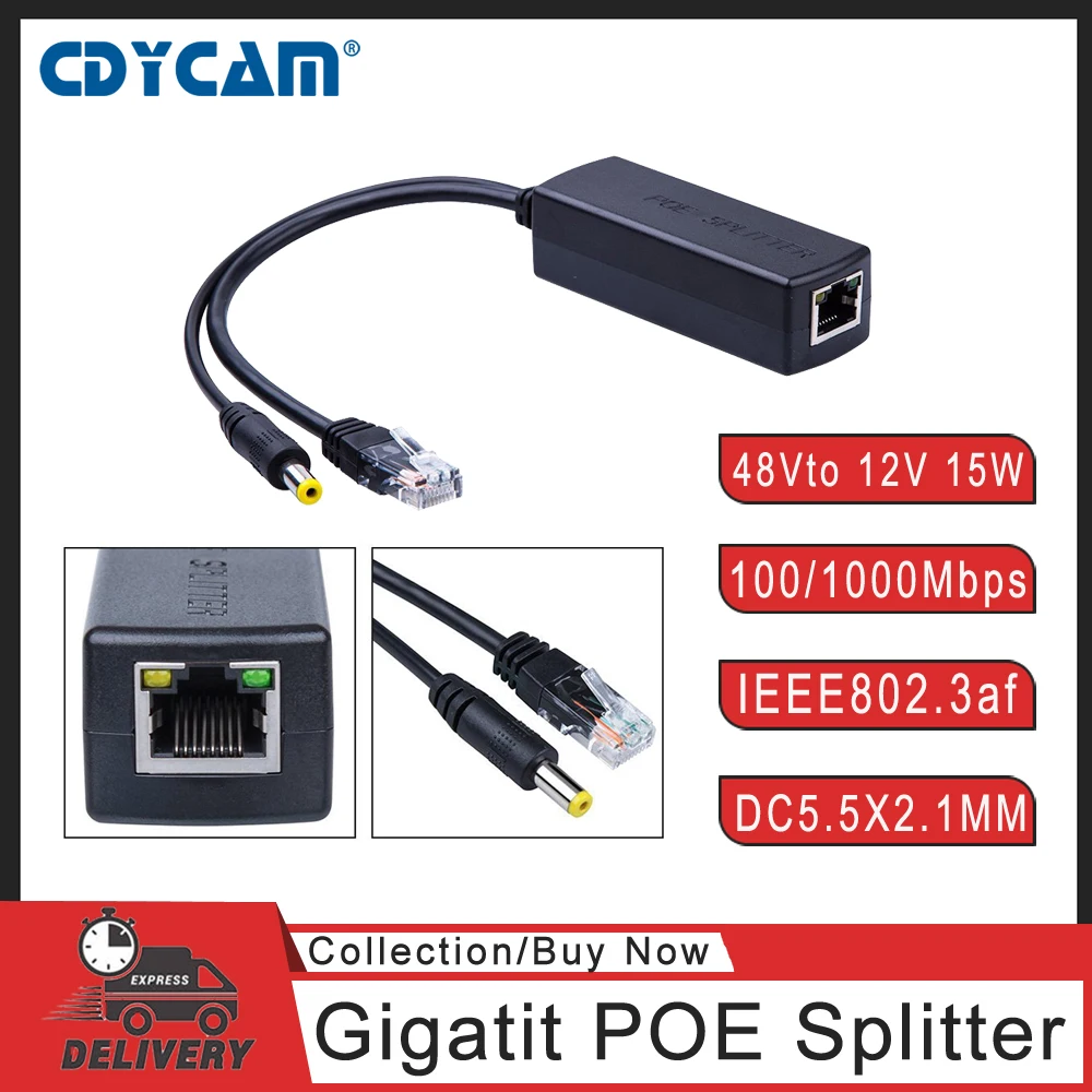 802.3af PoE to USB Splitter with Gigabit Data on RJ45 Output