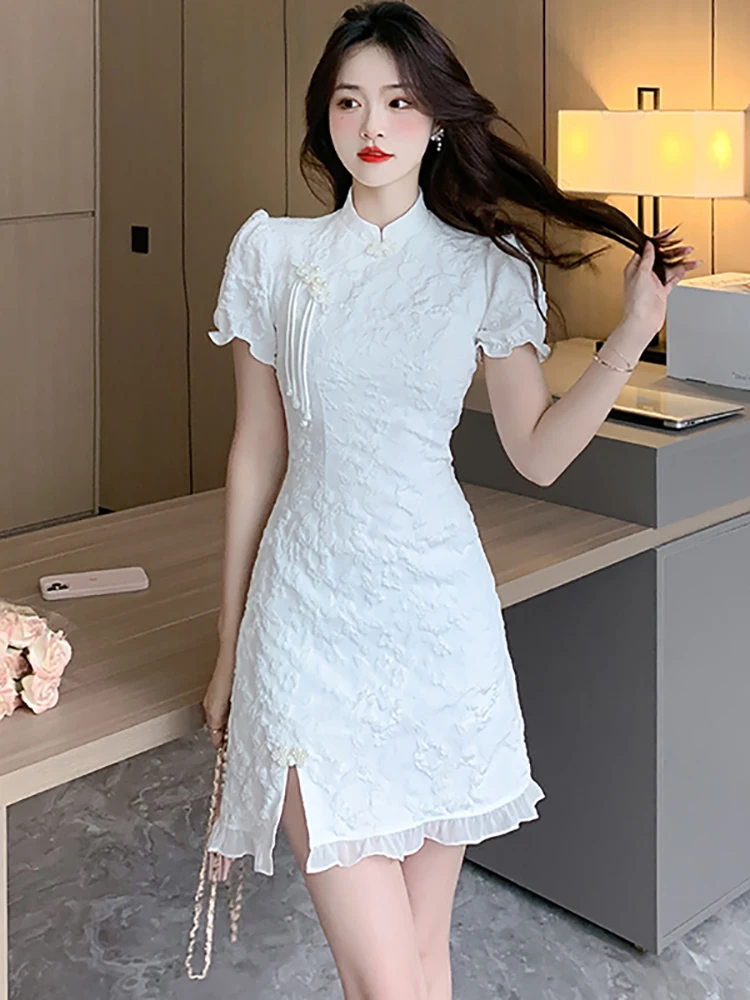 ワンピース FETICO LACE JACQUARD PUFF-SLEEVE DRESS ワンピース FETICO LACE JACQUARD PUFF-SLEEVE DRESS FETICO