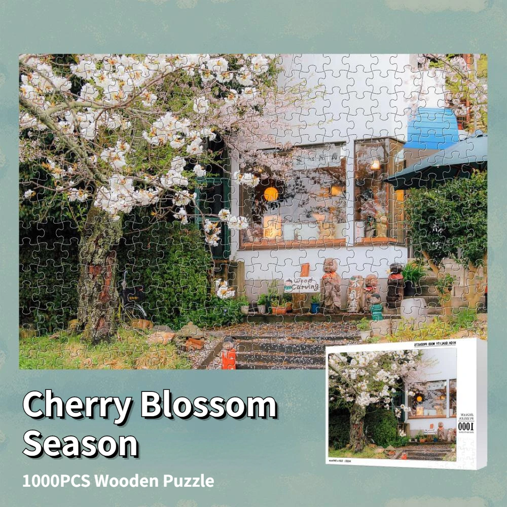 Wooden Puzzle 1000 Pieces Sweet Puff bun with Cream and Raisins in Shape of Snail and Cup of Tea Jigsaw Puzzles for Children or Adults Edu＿並行輸入品 Puzzle - SWEET HOUSES IN THE FOREST