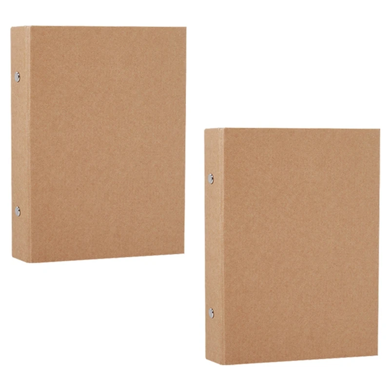 Kraft com 2 anéis para adicionar folhas soltas, 2pcs