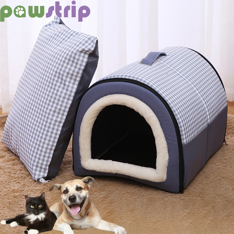 

Dog House Foldable Portable Pet Sleeping Bed for Small Medium Dogs Cats Soft Removable Dog Kennel Cozy Puppy Nest Pet Supplies