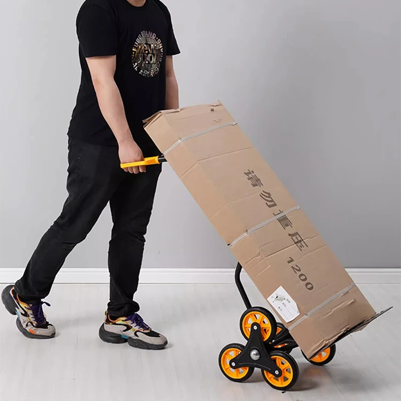 Stair Climber Hand Truck and Dolly, 200KG Capacity Heavy-Duty Trolley Cart with Telescoping Handle and Rubber Wheels