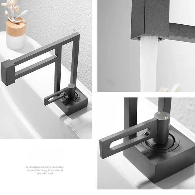 โมเดิร์นก๊อกน้ําอ่างล้างหน้าสีดําอ่างล้างจานก๊อกทองเหลืองห้องน้ําก๊อกน้ําสแควร์อ่างล้างจานก๊อกน้ําสีดําอ่างล้างหน้าเย็นเดี่ยว 3