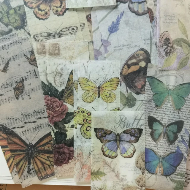 Butterfly Stamp Lot-Larger Postage Stamps Bundle-Butterflies Craft Supplies  Collage Art Scrapbooking Junk Journal Book-Insects-Animals