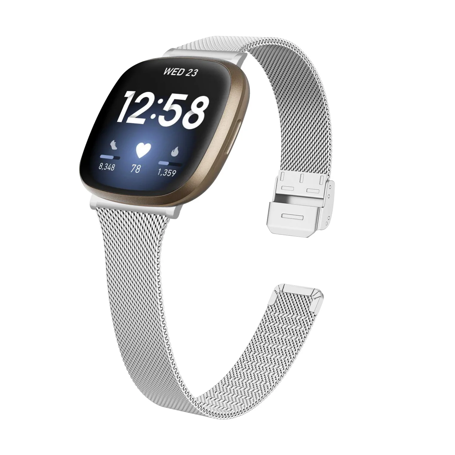 Elegant Milanese Metal Strap Replacement for Fitbit Watches - Classic Wristband Bracelet