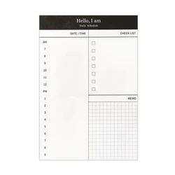 Compact Daily Planner & Checklist - Desk & Office Stationery Organizer (WHITE)
