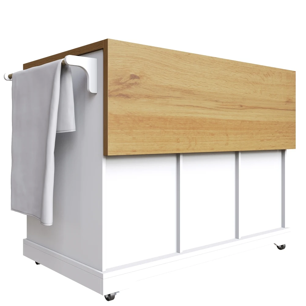 Hochwertige Kücheninsel, mit Holzgitter und großem Stauraum, mobiler Buffetschrank, Küchenwagen für Esszimmer und Wohnzimmer – Detail 34