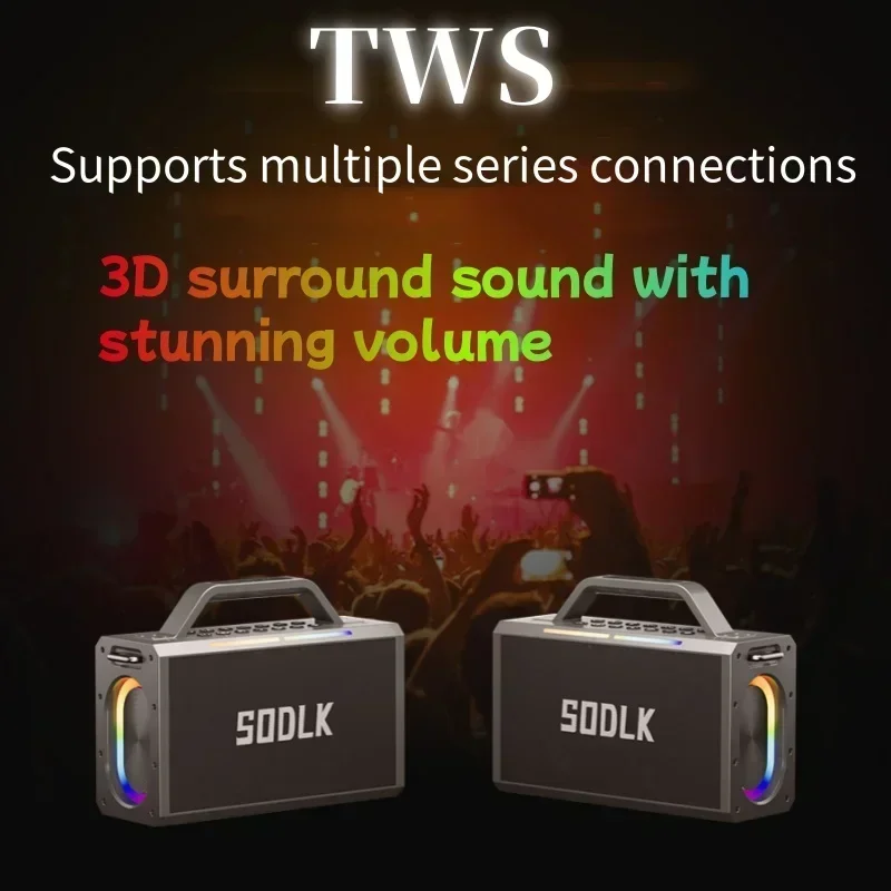 Audience Bluetooth Speaker with Microphone 200W High Power Super Bass Outdoor Karaoke System Sound Card All-in-one Machiner