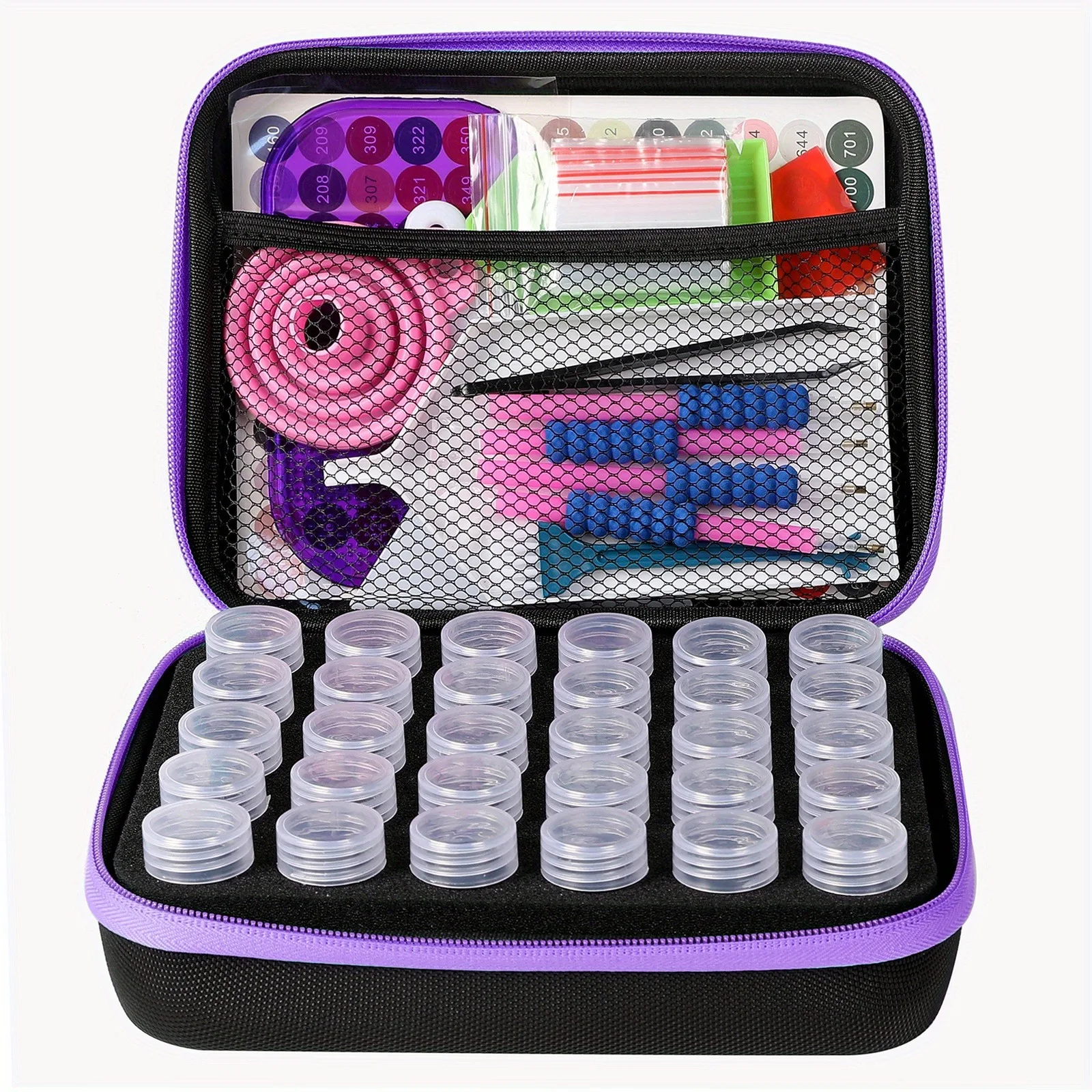 Elmas Boyama Alet Seti Saklama Çantası Alet Kutusu El Bagaj Alet Seti 30'lu Aletler