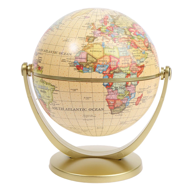 360 Degree Rotating World Globe Earth Antique Home Office Desktop Decor Geography Educational School Supplies Kids Learning Gift rotating globe