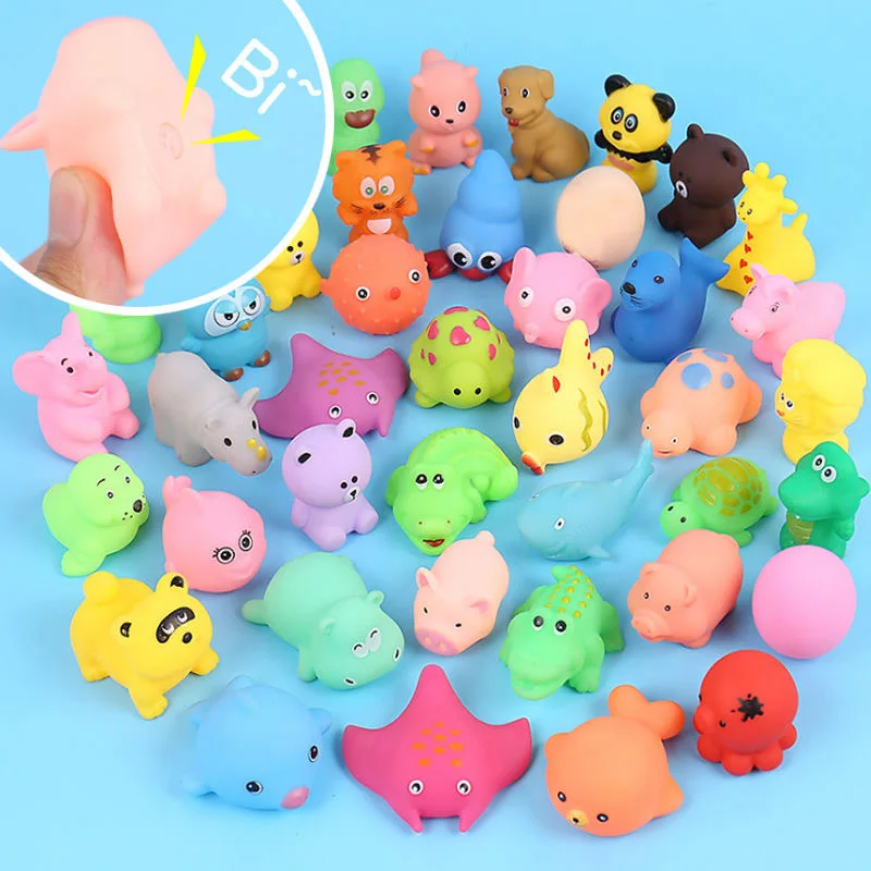 Jouets d'eau animaux en caoutchouc souple  Bébé bain natation jouet  caoutchouc-1/10 Pcs/set bébé-Aliexpress